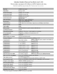 Rate Schedule 2022